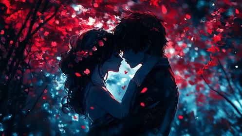 Two Hearts Embrace in Luminous Bliss and Wonder