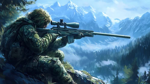 Mountain Sniper Scout on Alpine Peak