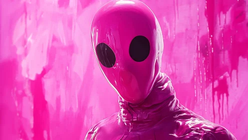 Chromatic analysis of gloss-coated pink humanoid avatar.