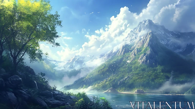 High dynamic range alpine landscape with atmospheric depth mapping