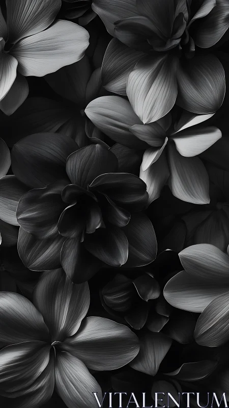 Monochromatic Floral Tessellation: Layered Petals in Grayscale Geometry.