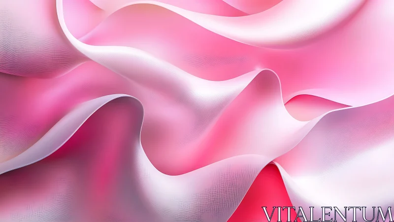 Layered pink and white digital folds form undulating surfaces