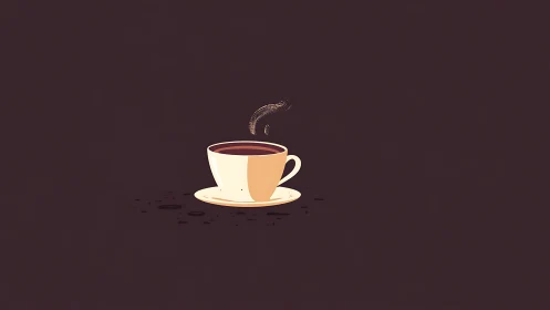 Quiet cup of coffee floating in a cozy dark hush.