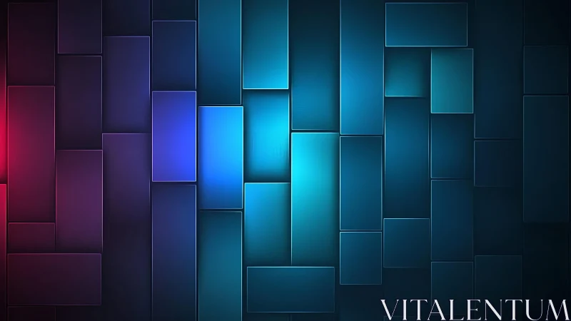 Vibrant Rectangular Geometric Pattern in Gradient Neon Colors.