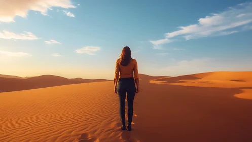 Photographic desert portrait with expansive dune perspective.