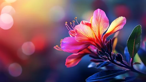 Macro Botanical Study: Pink Blossom with Gradient Bokeh Depth.