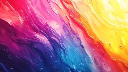 Molten rainbow rivers sliding across a luminous dreamscape.