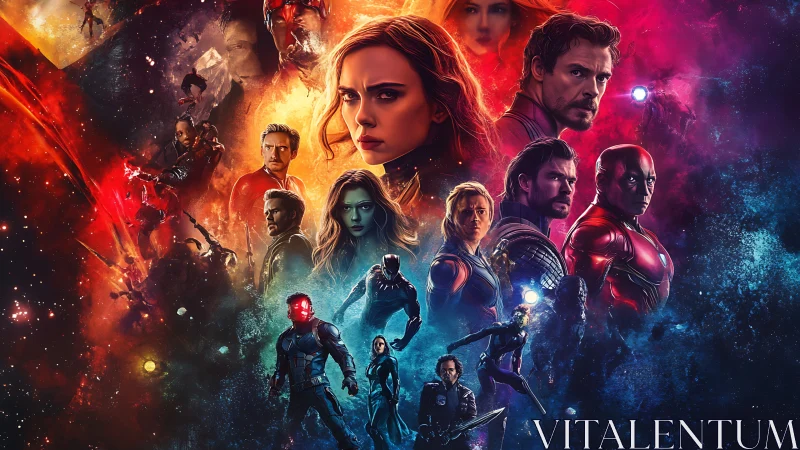 Epic cosmic heroes assemble against a swirling galactic war