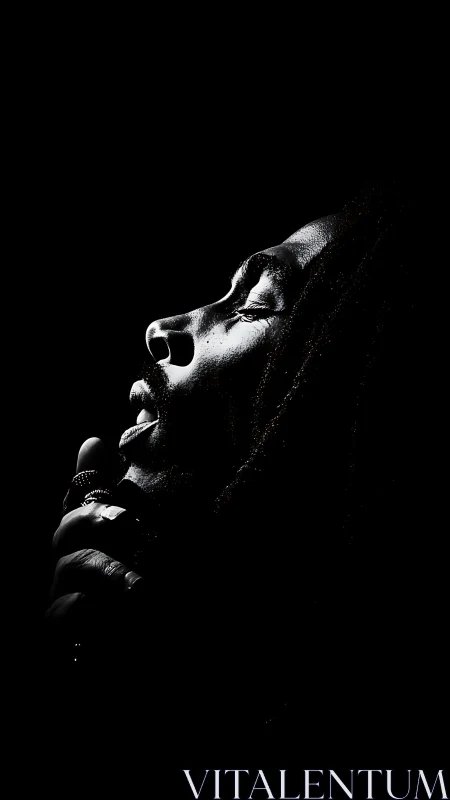 Soft spotlight cradles a soulful singer lost in song