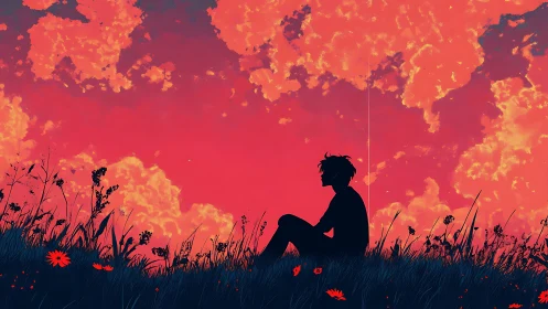 Twilight thoughts beneath a blazing cotton candy sky.