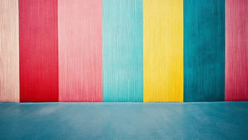 Striped interior wall shows textured vertical bands with matte floor