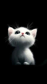 Luminous Whisker Dream: Portrait of an Ethereal White Cat