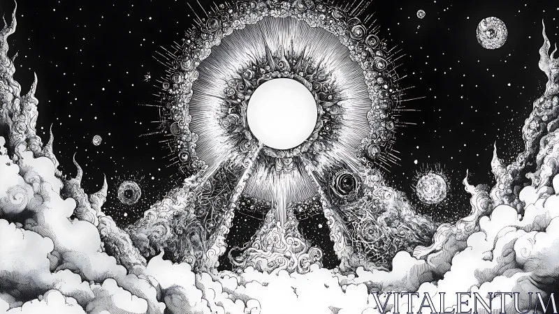 Celestial engine unwraps a radiant void at the universe’s heart