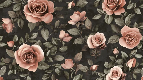 Dusty Rose Garden: Soft Blooms Against Moody Shadows.