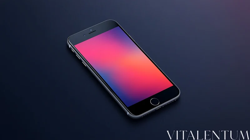 Smartphone with gradient display on dark background.