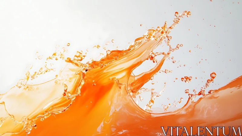 High-speed macro capture of dynamic orange liquid splash field.