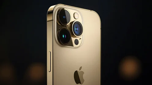 Premium Gold iPhone Pro showcases advanced triple camera system