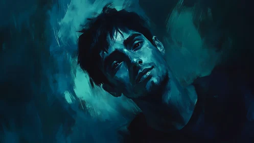 Midnight thoughts swim across a moonlit ocean of blue