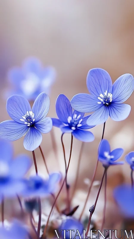 Whispering violet blooms sway in a dreamy pastel meadow.