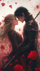 A Tender Moment Blooming in Red Romance.