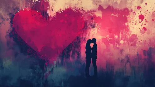 Two hearts connected through love's radiant embrace