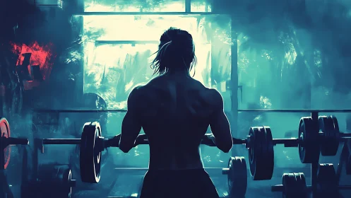 Backlit weightlifter silhouette studies musculature and chiaroscuro