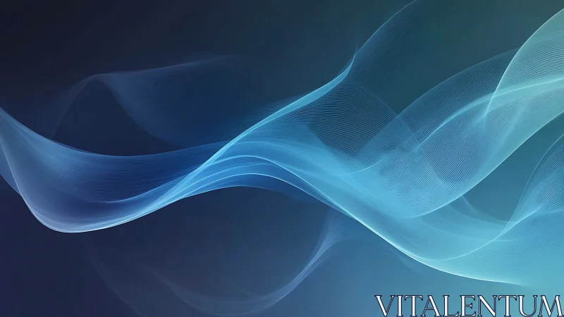 Blue translucent waveforms extend diagonally across dark field