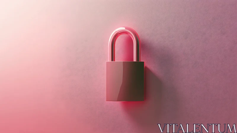 Gradient-Rendered Padlock With Volumetric Shading Against Monochromatic Pink Surface