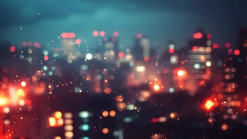 Defocused nocturnal city skyline using extreme bokeh depth segmentation