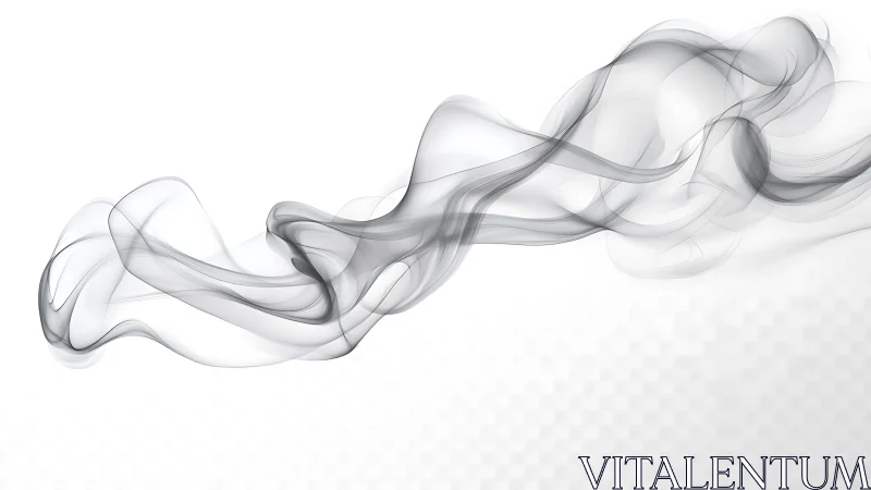 Soft grey smoke ribbon drifting across white space.