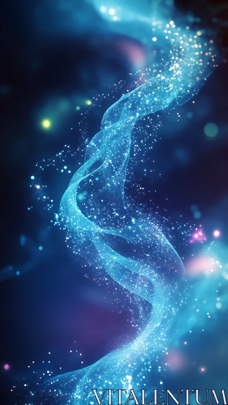 Celestial data river swirling through midnight nebulae.