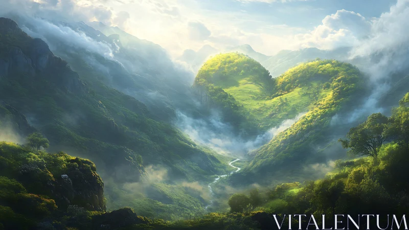 Stratified Light Render: Luminescent Valley Terrain with Atmospheric Ray Casting