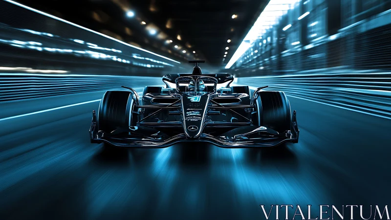 Midnight race machine carves neon tunnels of pure velocity