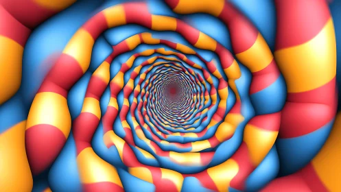 Helical striped tunnel renders with radial depth and soft specular lighting