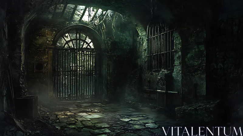 Gloom-soaked dungeon gate humming with forgotten daylight.