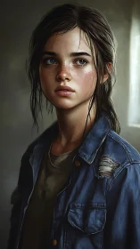 Young survivor gazes ahead with quiet, determined strength