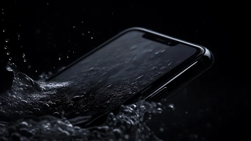 Midnight smartphone surfing silver-black stormwater drama.