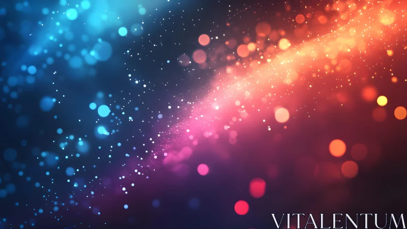 Vibrant abstract bokeh lights in blue and orange gradient style.