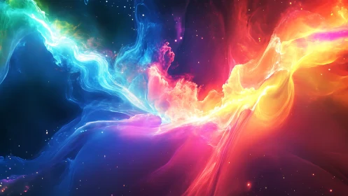 Bipolar nebula stream with prismatic ionized gas ribbons