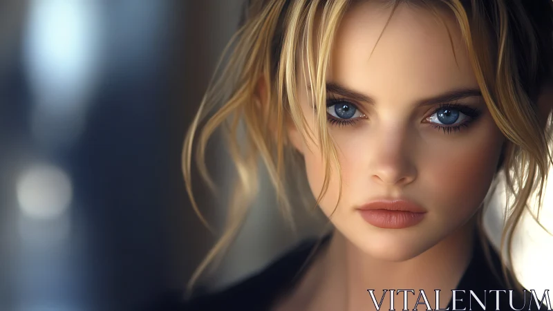 Confident blue eyed portrait glows with soft cinematic light