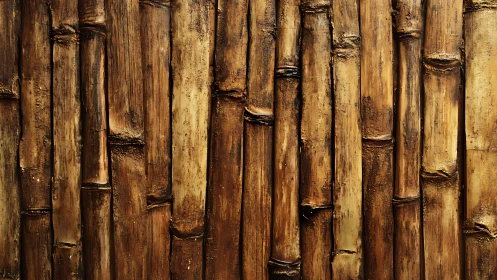 Vertical bamboo wall texture with rich golden brown grain.