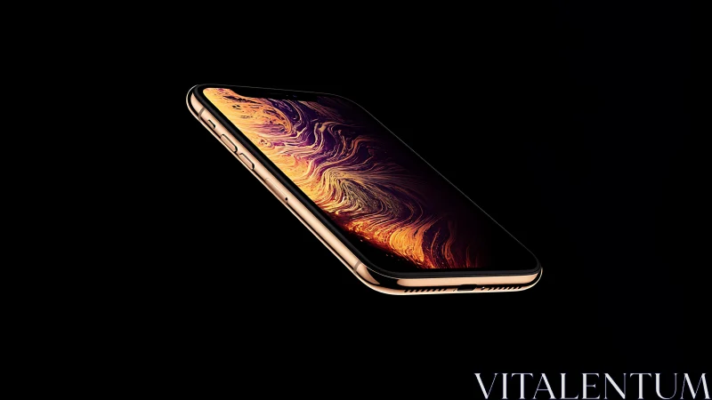 iPhone XS Max Gold Smartphone Product Display.