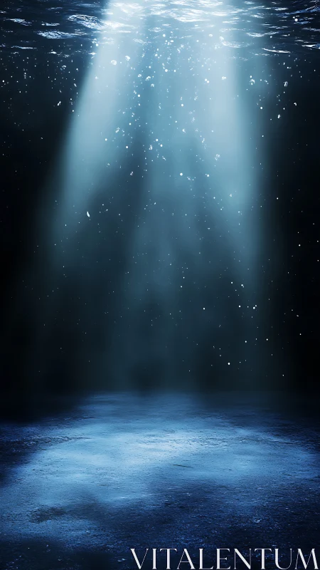 Submerged seafloor receives concentrated overhead light beams