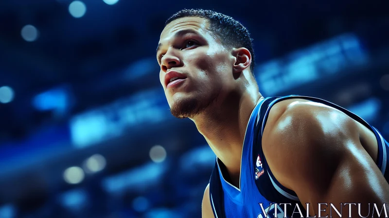Male basketball player rendered with high contrast lighting
