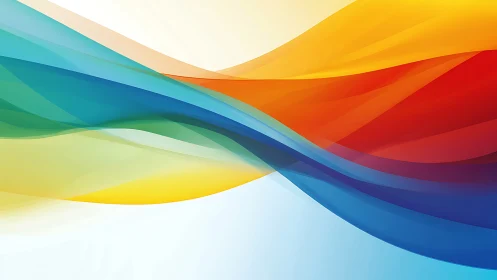 Color-swept flowing ribbons over soft white horizon.