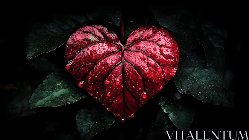 Crimson Heart Blooms in Darkness.