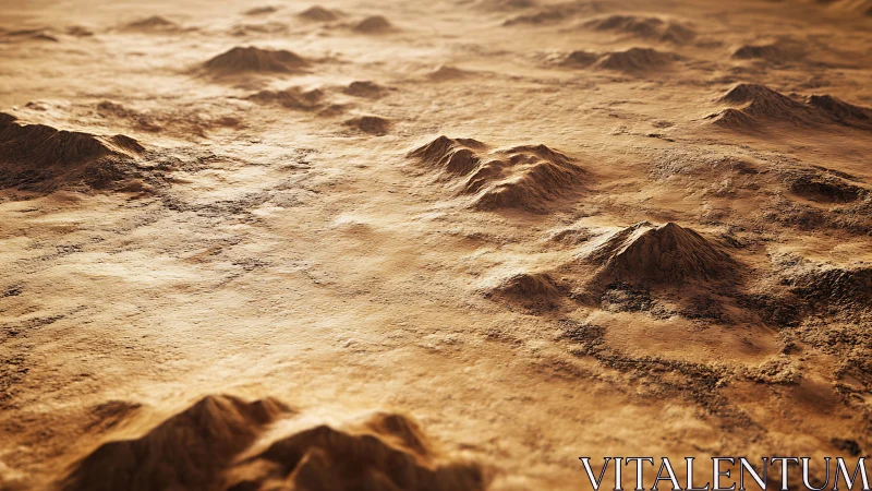 Sunlit desert ridges stretching across a quiet golden plain.