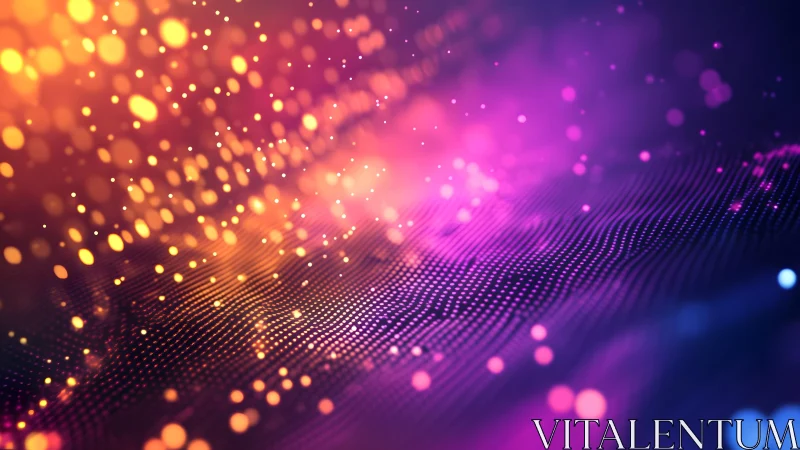 Vibrant abstract digital wave with glowing particles, futuristic style.