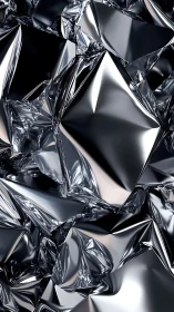 Specular-fold chrome topology with high-tension polygon creases.