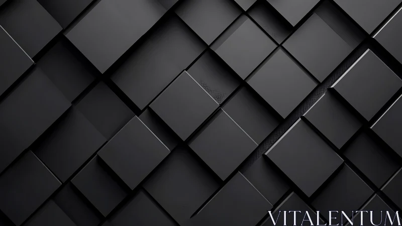Soft shadows on layered charcoal geometric tiles.